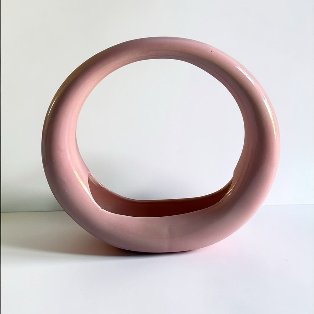 Pink Ceramic Vase Gift for Mid Century Decor Lover